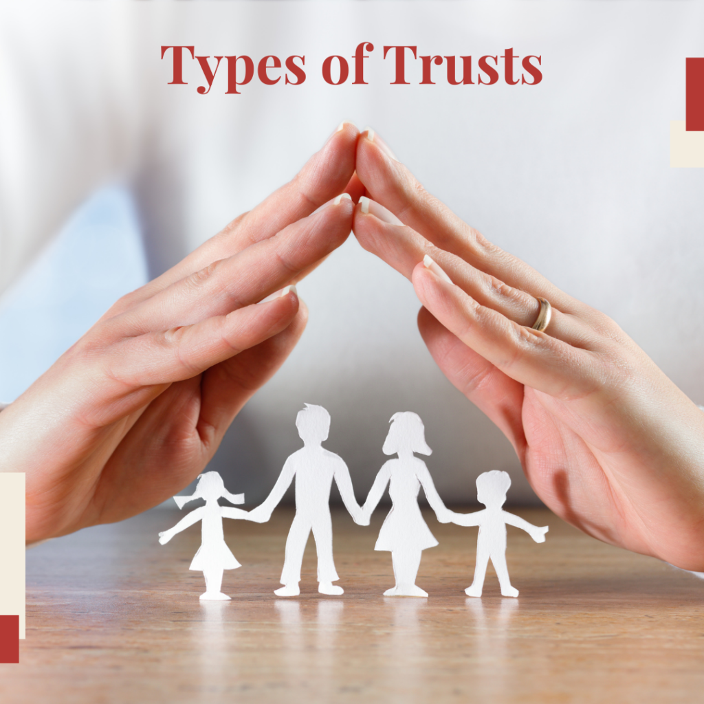 Types of trusts graphic hands protecting family